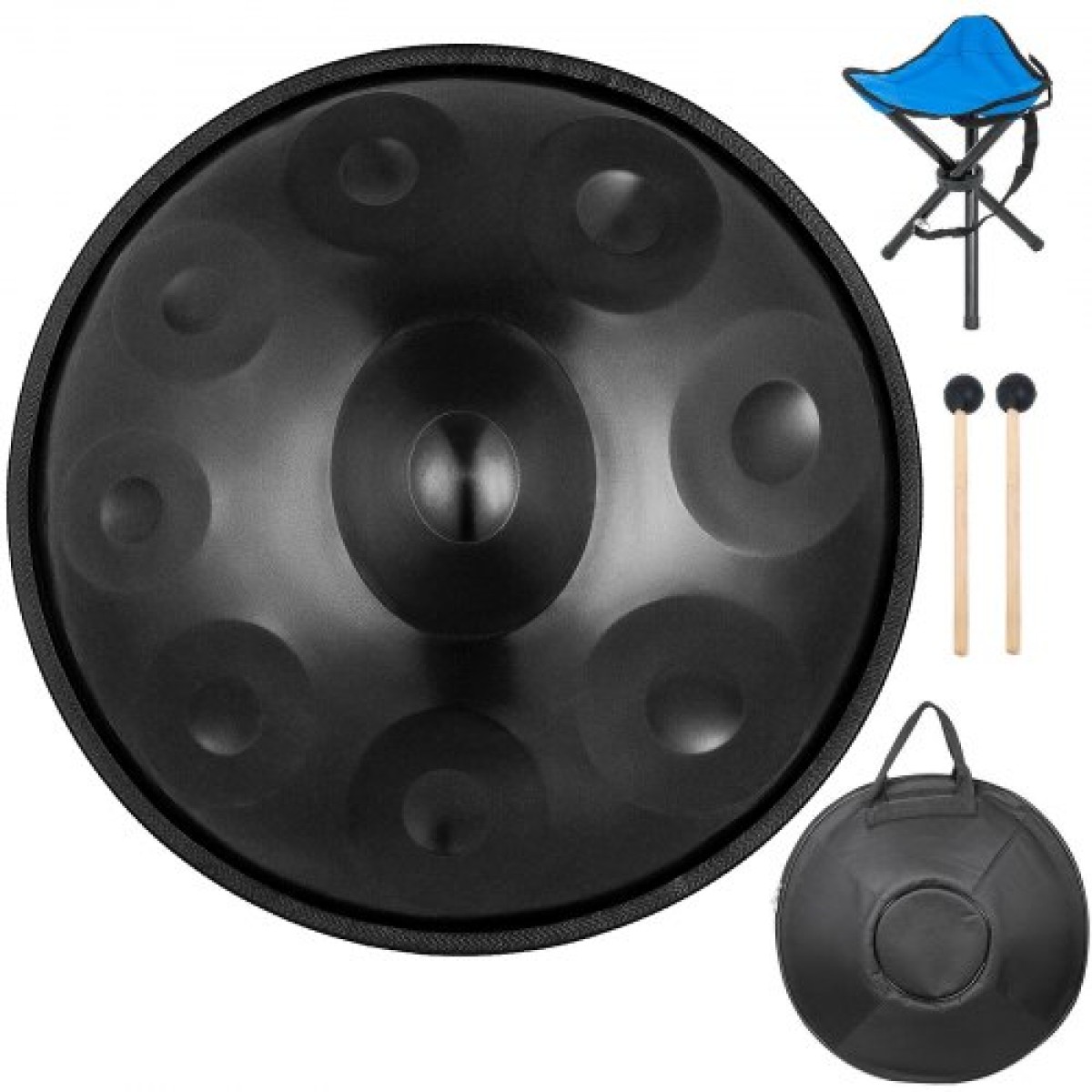 VEVOR Καφέ Αρμονικό Τύμπανο Χεριού σε Ρε Ελάσσονα 9 νότες 22 ιντσών Ατσάλινο τύμπανο χειρός με μαλακή τσάντα χειρός Κρεμαστό τύμπανο χειρός, προηγμένο τύμπανο χειρός σε ρε μινόρ 9 νότες Ατσάλινο τύμπανο + μαλακή τσάντα χειρός (22" (56 εκατοστά), καφέ