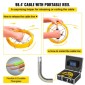 VEVOR Sewer Camera, Pipe Inspection Camera 30M, Sewer Inspection Video Camera 7" Monitor Pipeline Inspection Camera Drain Camera Industrial Endoscope HD DVR Recorder with 8GB Card