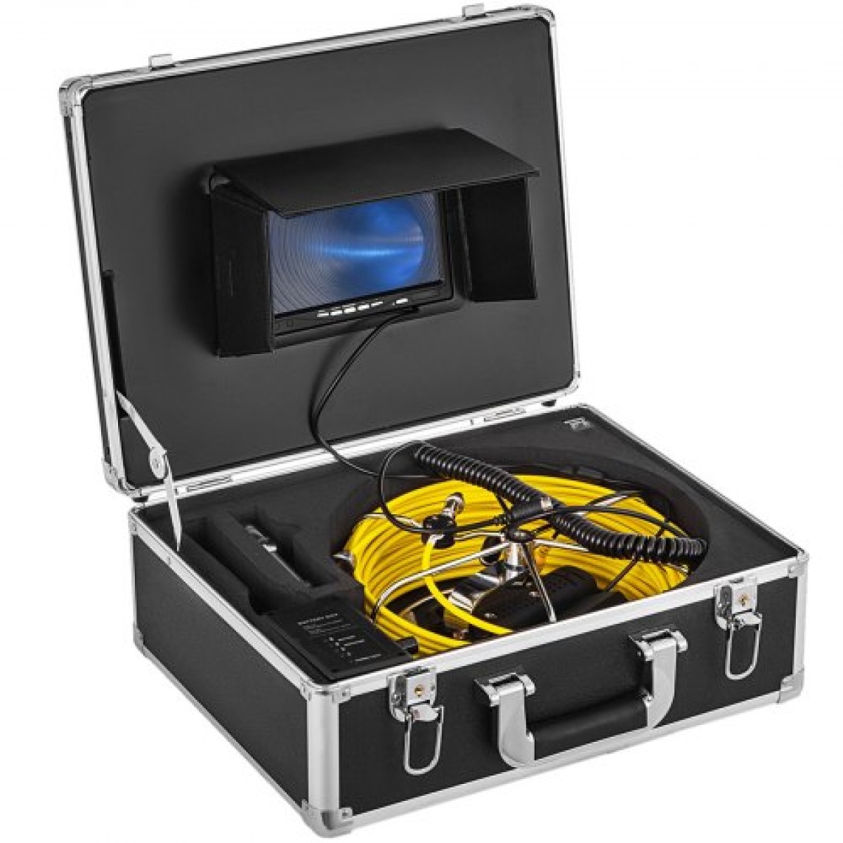 VEVOR Sewer Camera, Pipe Inspection Camera 30M, Sewer Inspection Video Camera 7" Monitor Pipeline Inspection Camera Drain Camera Industrial Endoscope HD DVR Recorder with 8GB Card