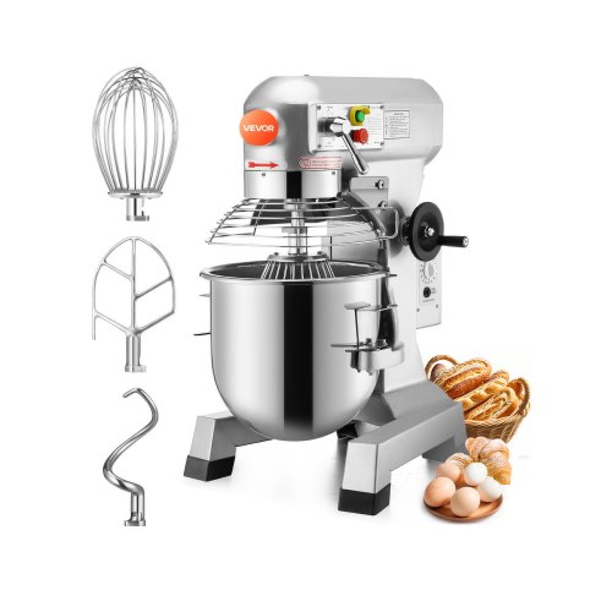 VEVOR Commercial Mixer Electric Food Mixer 10L Capacity Bowl Electric Dough Mixer Maker 500W Ρυθμιζόμενος Εμπορικός Μίξερ Μύλος 220V Stand Mixer για Επαγγελματική Κουζίνα