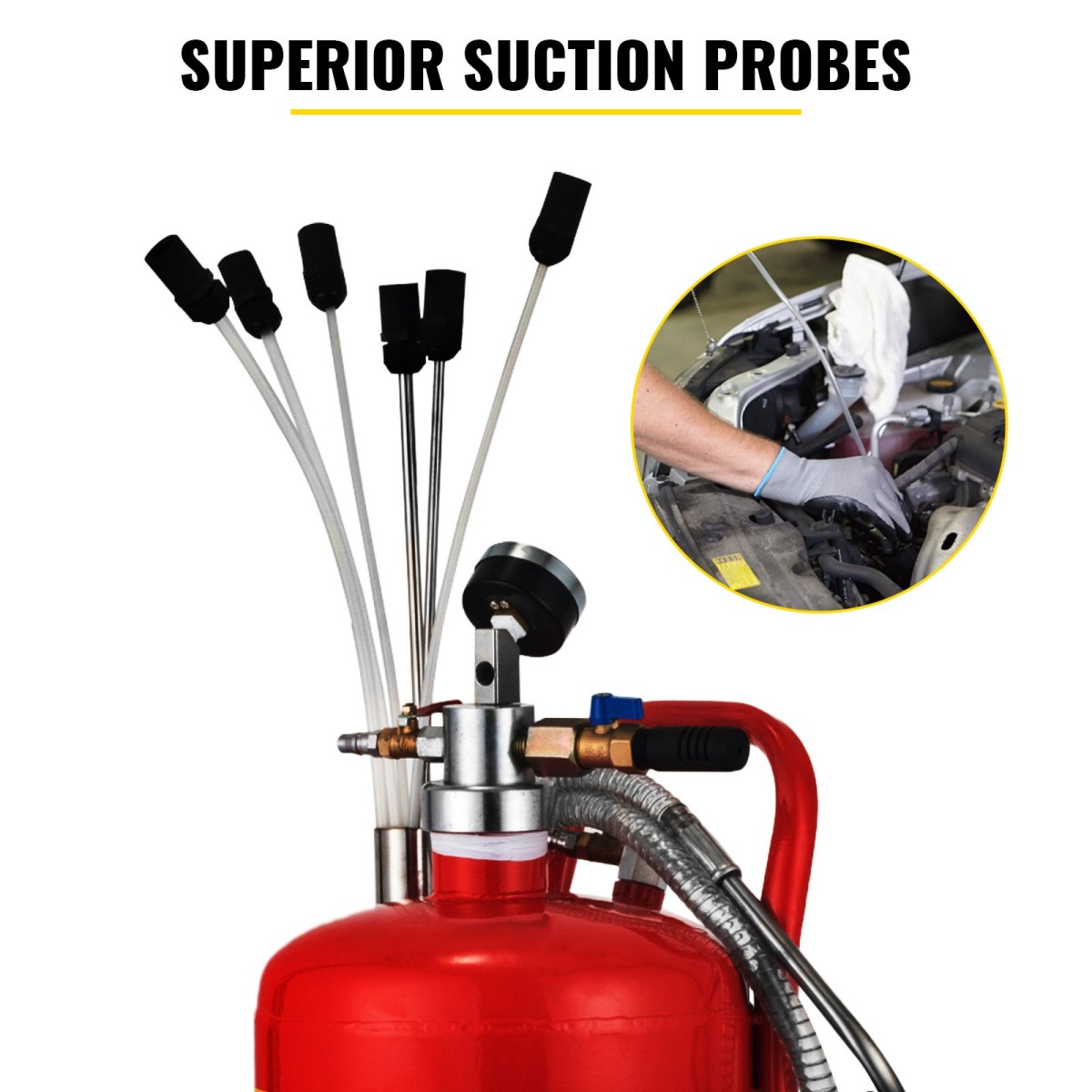 VEVOR 5 Gallon/22,7L Oil Extractor, Portable Air Pneumatic Waste Oil Extractor Garage Drain Tank