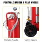 VEVOR 5 Gallon/22,7L Oil Extractor, Portable Air Pneumatic Waste Oil Extractor Garage Drain Tank