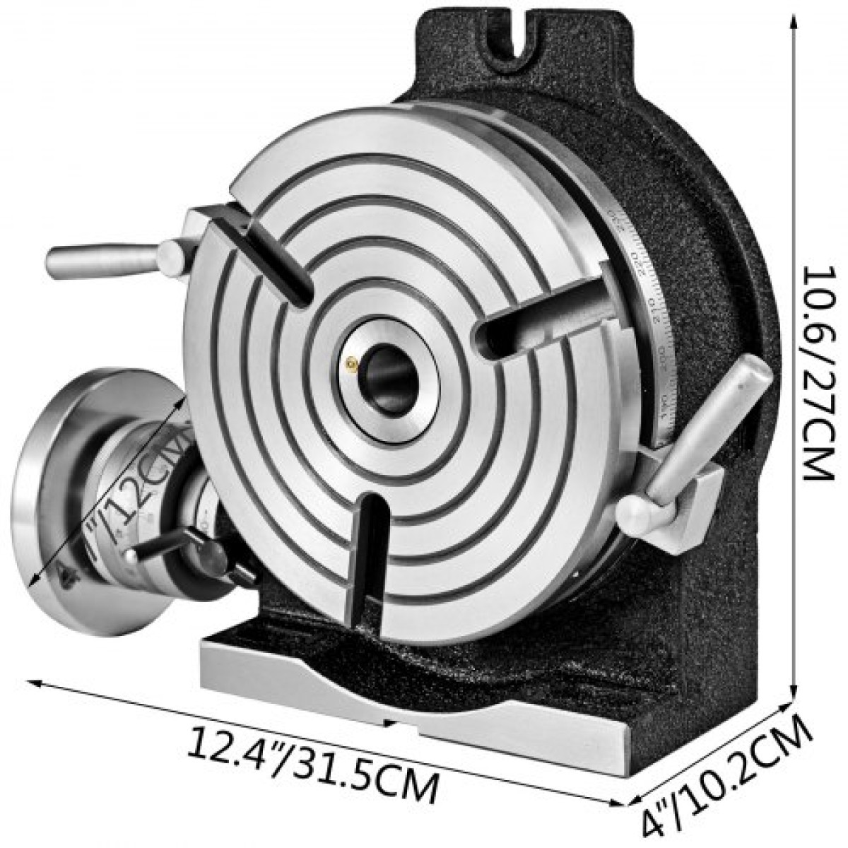 Περιστροφικό τραπέζι VEVOR 8 INCH/200 MM Οριζόντιο κάθετο περιστροφικό τραπέζι με 3 αυλακώσεις Περιστροφικό τραπέζι για φρέζα MT-3 Περιστροφικό τραπέζι για φρέζα 360 μοιρών Περιστροφικό τραπέζι ακριβείας για μέγγενη διάτρησης φρεζαρίσματος