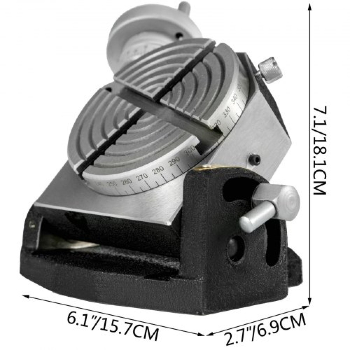 Περιστροφικό τραπέζι VEVOR 4 INCH/100 MM Οριζόντιο κάθετο περιστροφικό τραπέζι με 4 αυλακώσεις Περιστροφικό τραπέζι για φρέζα MT-2 Περιστροφικό τραπέζι για φρέζα 360 μοιρών Περιστροφικό τραπέζι ακριβείας για μέγγενη διάτρησης φρεζαρίσματος