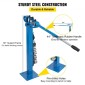 VEVOR Compact Bender Metal Manual Floor Type 7 Dies 1-3" Fabrication Metal Pedestal Solid Handle Telescoping Mountable 117,2cm Handle Rod Tube for Shape Steel, Iron, Swled, Brass, Copper