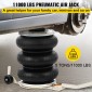 VEVOR 5 Ton/4999,9 kg Πνευματικό Jack Triple Bag Air Jack Ύψος ανύψωσης 16,5-40,6 cm Φουσκωτό Jack Lifter αυτοκινήτου Πνευματικός γρύλος αέρα 4999,9 kg Χωρητικότητα Εξαιρετικά γρήγορη ανύψωση