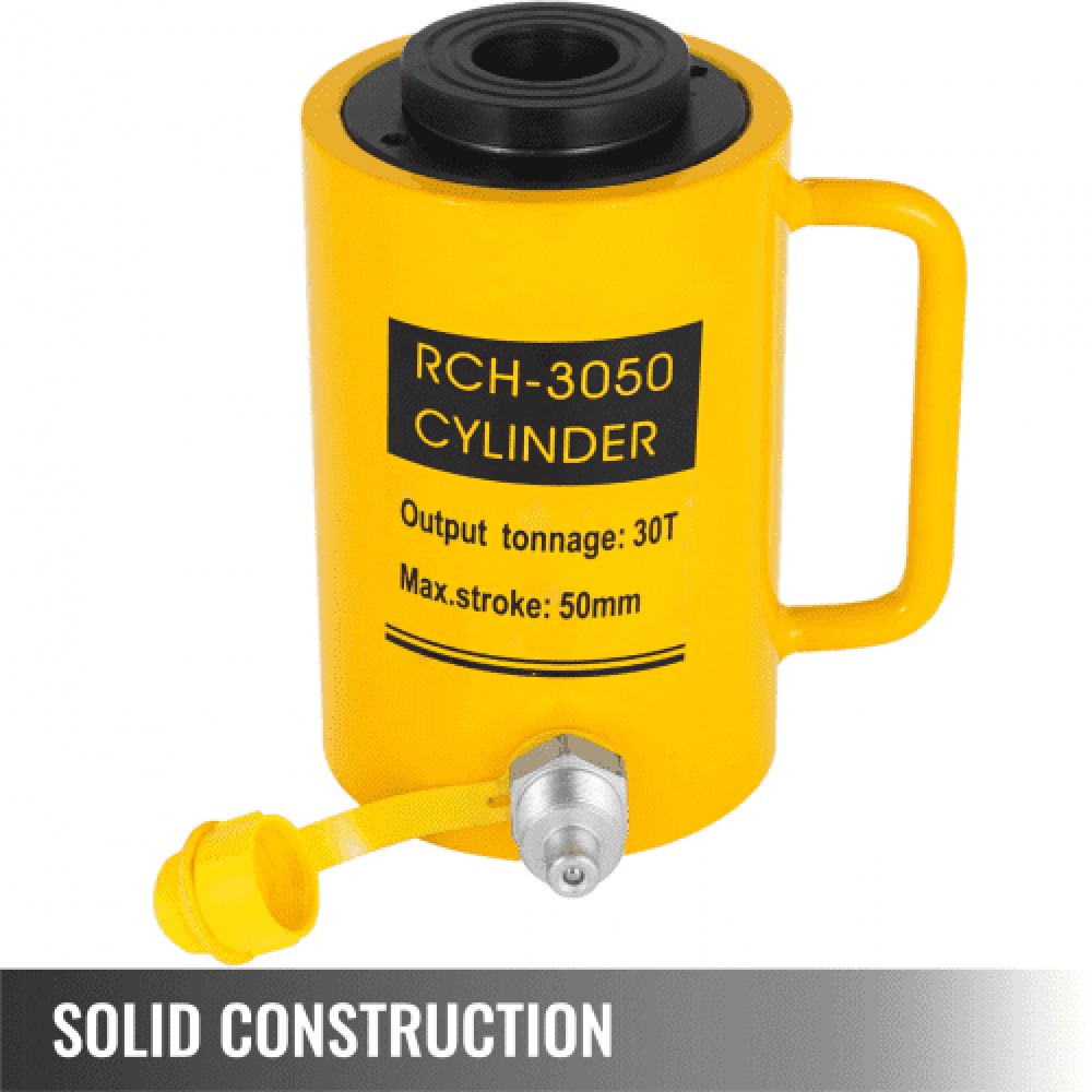 VEVOR 30T/66000LBS Κοίλη γρύλος υδραυλικού κυλίνδρου 50mm Έμβολο εμβόλου Υδραυλικός συμπαγής κύλινδρος Υδραυλικός γρύλος για αυτοκίνητο/βαν/σκάφος/φορτηγό/τροχόσπιτο