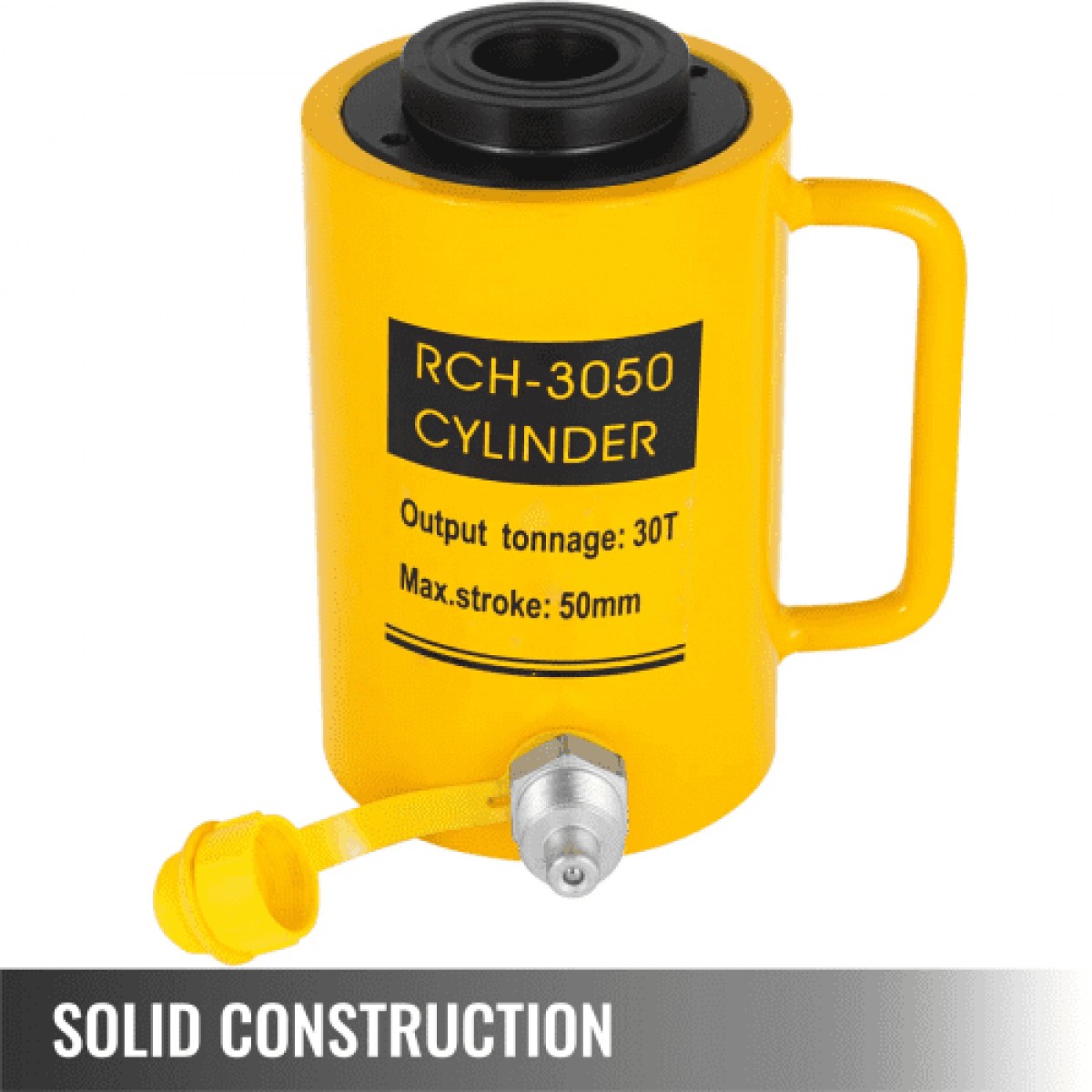 VEVOR 30T/66000LBS Κοίλη γρύλος υδραυλικού κυλίνδρου 50mm Έμβολο εμβόλου Υδραυλικός συμπαγής κύλινδρος Υδραυλικός γρύλος για αυτοκίνητο/βαν/σκάφος/φορτηγό/τροχόσπιτο