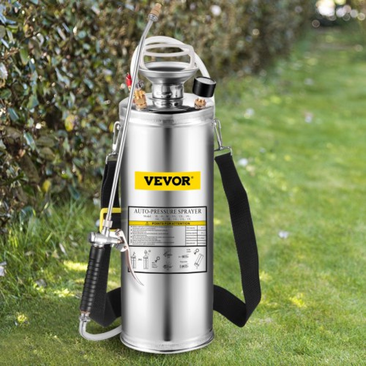 VEVOR Ανοξείδωτος Χάλυβας Ψεκαστήρας 10L Οικιακός Ψεκαστήρας Κηπουρικής και Καθαρισμού δαπέδου, Κατάλληλος για τις Τρέχουσες Υπηρεσίες της Βιομηχανίας, της Γεωργίας, του Εμπορίου, της Ιατρικής και άλλων Βιομηχανιών