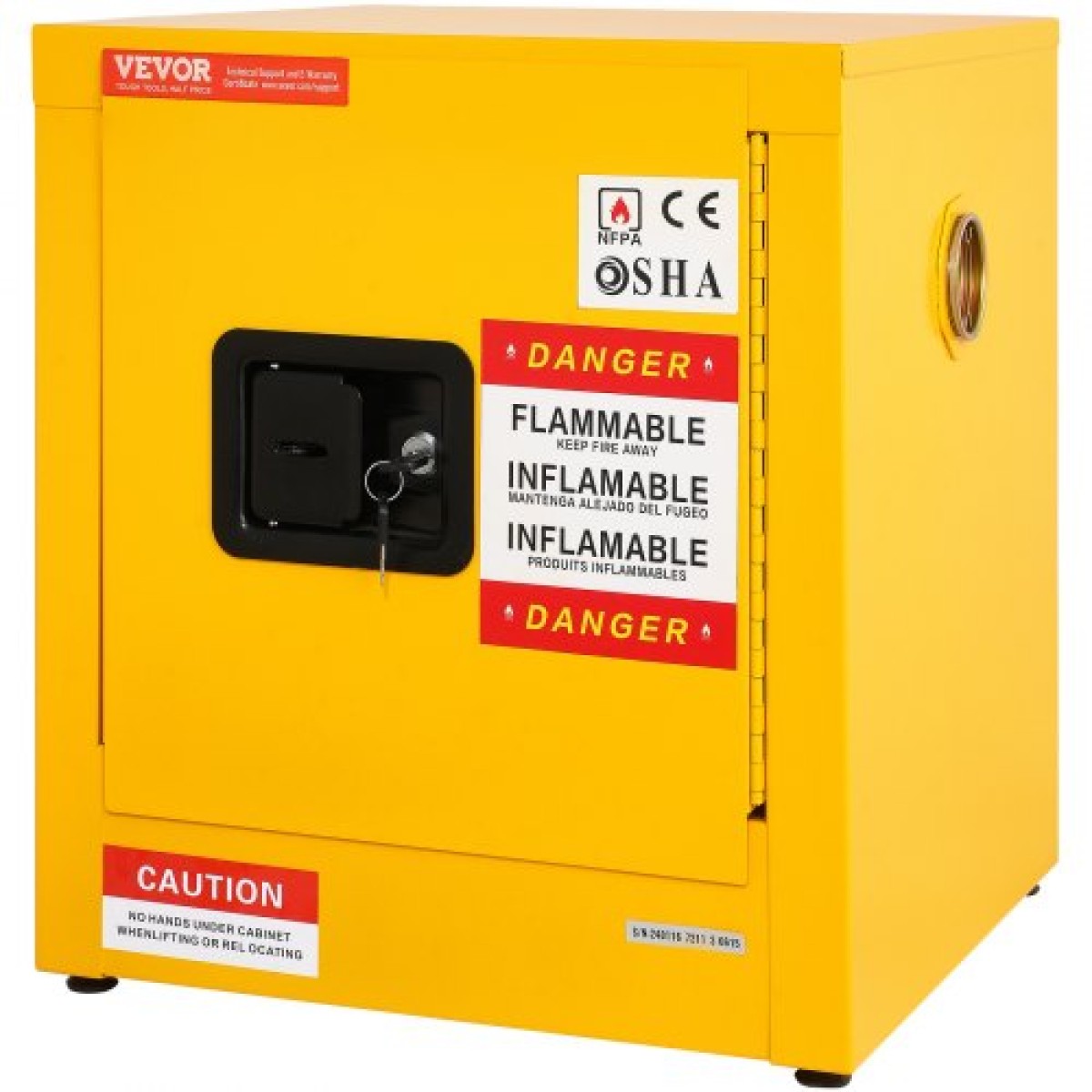 VEVOR 41,6 L Ντουλάπι ασφαλείας 42,9 x 42,9 x 46 cm Εγχειρίδιο Επικίνδυνοι Μεντεσέδες Hot