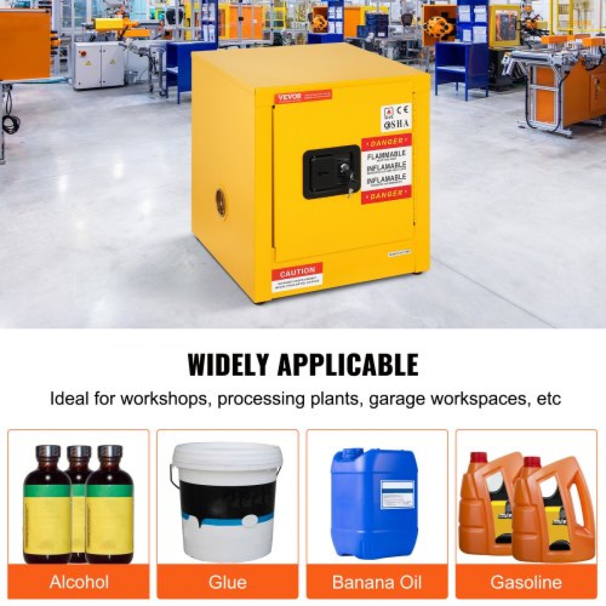 VEVOR 41,6 L Ντουλάπι ασφαλείας 42,9 x 42,9 x 46 cm Εγχειρίδιο Επικίνδυνοι Μεντεσέδες Hot