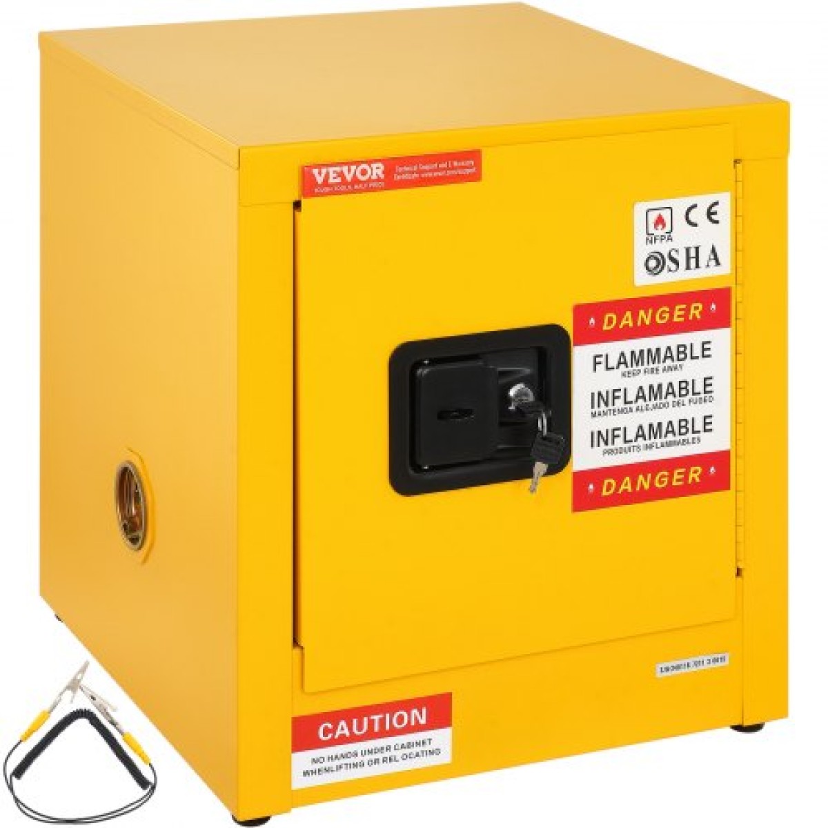 VEVOR 41,6 L Ντουλάπι ασφαλείας 42,9 x 42,9 x 46 cm Εγχειρίδιο Επικίνδυνοι Μεντεσέδες Hot