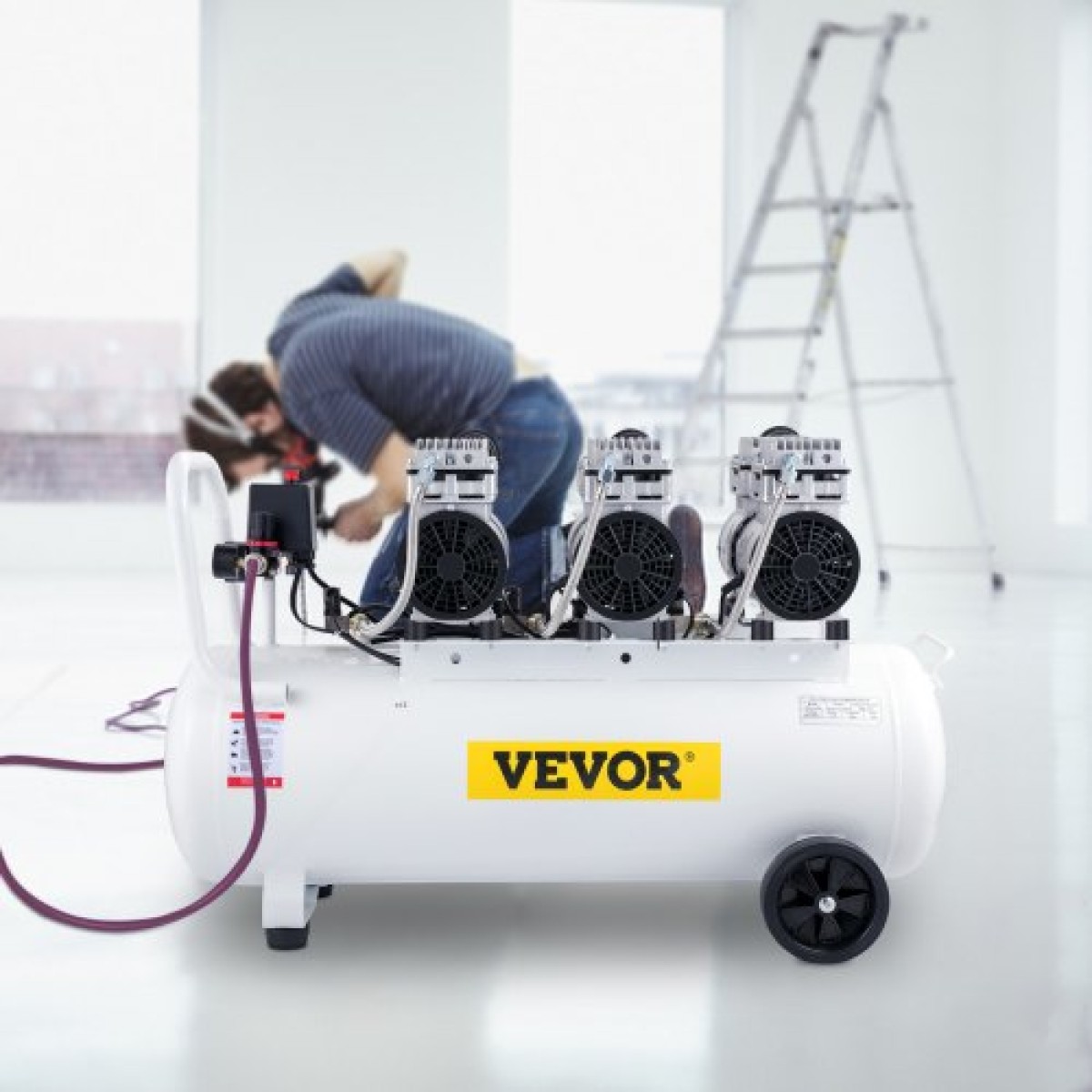 VEVOR Air Compressor 22Gallon Ultra Quiet Air Compressor 80L Tank Silent Air Compressor 2,2KW Oil free Compressor Χαμηλό θόρυβο με ασφαλή ηλεκτρομαγνητική βαλβίδα