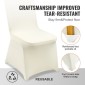 Πτυσσόμενα καλύμματα καρέκλας VEVOR Stretch Spandex, Universal Εφαρμοσμένο κάλυμμα καρέκλας, Αφαιρούμενα πλενόμενα προστατευτικά καλύμματα, για γάμους, διακοπές, συμπόσιο, πάρτι, γιορτή, δείπνο (100 τμχ Μπεζ)