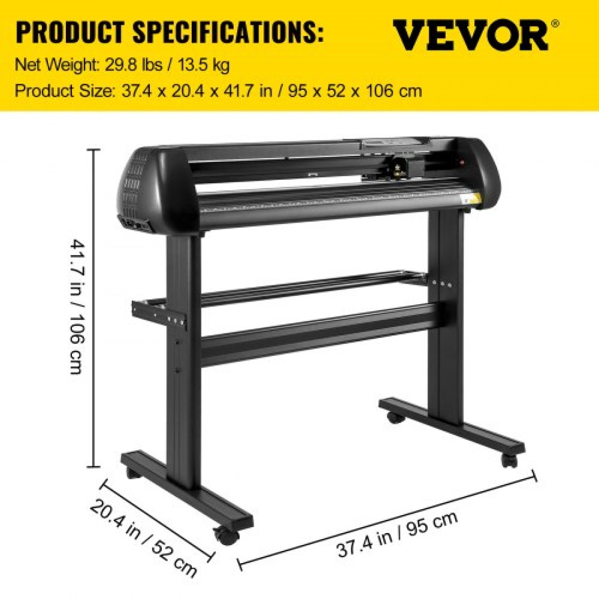 VEVOR 28 ιντσών Vinyl Cutter Machine Basic Vinyl Plotter Cutter with Stand Plotter Adjustable Force Speed ​​Sign Κατασκευή