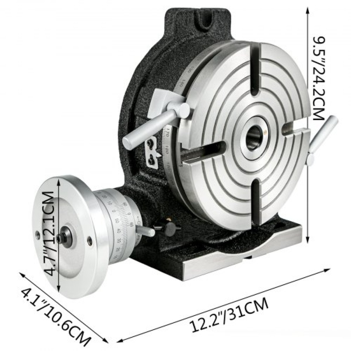 Περιστροφικό τραπέζι VEVOR 20,3 cm Vertical & Horizontal Rotary Table, 20,3 cm Horizontal Vertical HV8 Precision 3MT Milling Drilling Machine Vernier Reading Milling Drilling Boring for Milling Machine