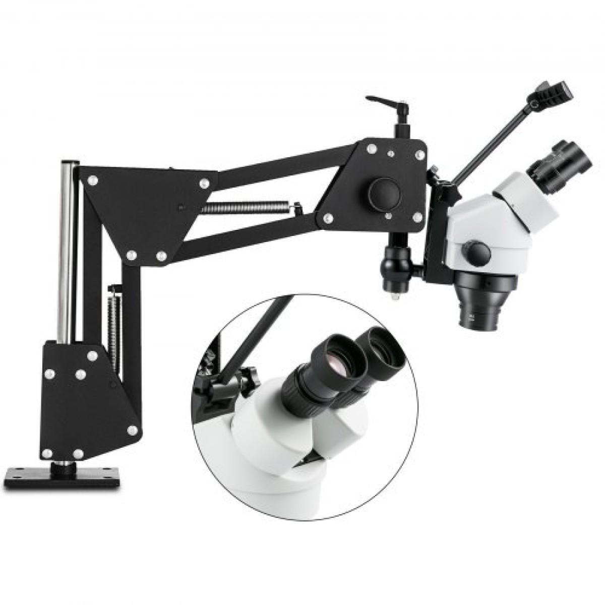 VEVOR Micro Inlaid Mirror Μικροσκόπιο πολλαπλών κατευθύνσεων Μικροσκόπιο 76mm με ελατήριο φακού κοσμήματα 7X-4,5X