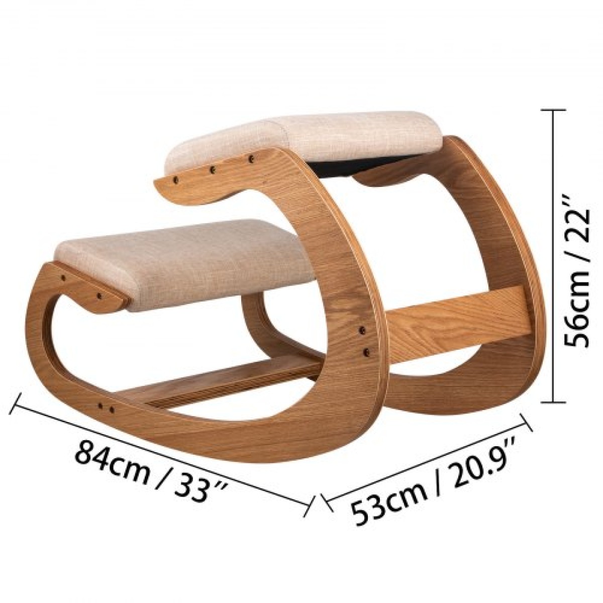 Εργονομική καρέκλα γονατιστών VEVOR 99,8 kg Χωρητικότητα φόρτωσης Γονατιστή στάση Επιτραπέζια σκαμπό με μαξιλάρι ισχίου γονατιστό εργονομικό σκαμπό για οικιακό γραφείο καλής στάσης Σκαμπό υπολογιστή Λευκή δρυς