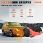 VEVOR 12V 2KW Diesel Air Heater Θερμαντήρας Diesel Θερμοσίφωνας στάθμευσης Θερμοσίφωνας αέρα Diesel με σιγαστήρα, δεξαμενή 10L, διακόπτης LCD για αυτοκίνητα, λεωφορεία, RV, φορτηγά, οχήματα μηχανικής