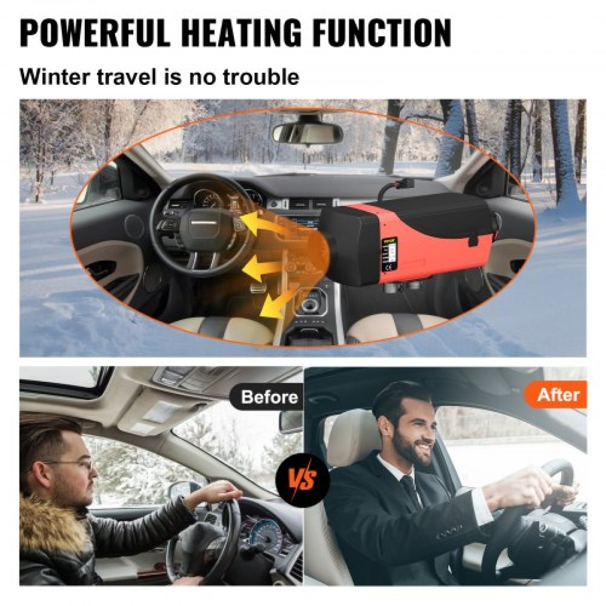 VEVOR 12V 2KW Diesel Air Heater Θερμαντήρας Diesel Θερμοσίφωνας στάθμευσης Θερμοσίφωνας αέρα Diesel με σιγαστήρα, δεξαμενή 10L, διακόπτης LCD για αυτοκίνητα, λεωφορεία, RV, φορτηγά, οχήματα μηχανικής