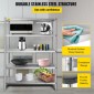 VEVOR Shelving Unit 48x18,5 Inch Storage Relves 5-Tier shelving Units And Storage Adjustable Shelf Storage Unit Ρυθμιζόμενα πόδια Ράφια Μονάδες Ράφια κουζίνας από ανοξείδωτο χάλυβα