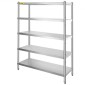 VEVOR Shelving Unit 48x18,5 Inch Storage Relves 5-Tier shelving Units And Storage Adjustable Shelf Storage Unit Ρυθμιζόμενα πόδια Ράφια Μονάδες Ράφια κουζίνας από ανοξείδωτο χάλυβα