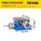 VEVOR Φρέζα Τραπέζι εργασίας Cross Slide Τραπέζι 10,2 x 18,5 cm Σύνθετο για Μέγγενη τρυπανιού πάγκου