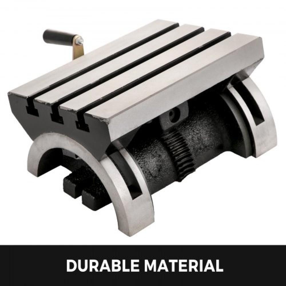 VEVOR Tilting Milling Table 7x5inch Tilting Angle Milling Machine 0-90°Adjustable Swivel Angle Plate with 3 T-slots and an Adjustable Crank Handle Heavy Duty Tilting Milling Machine for Grinding