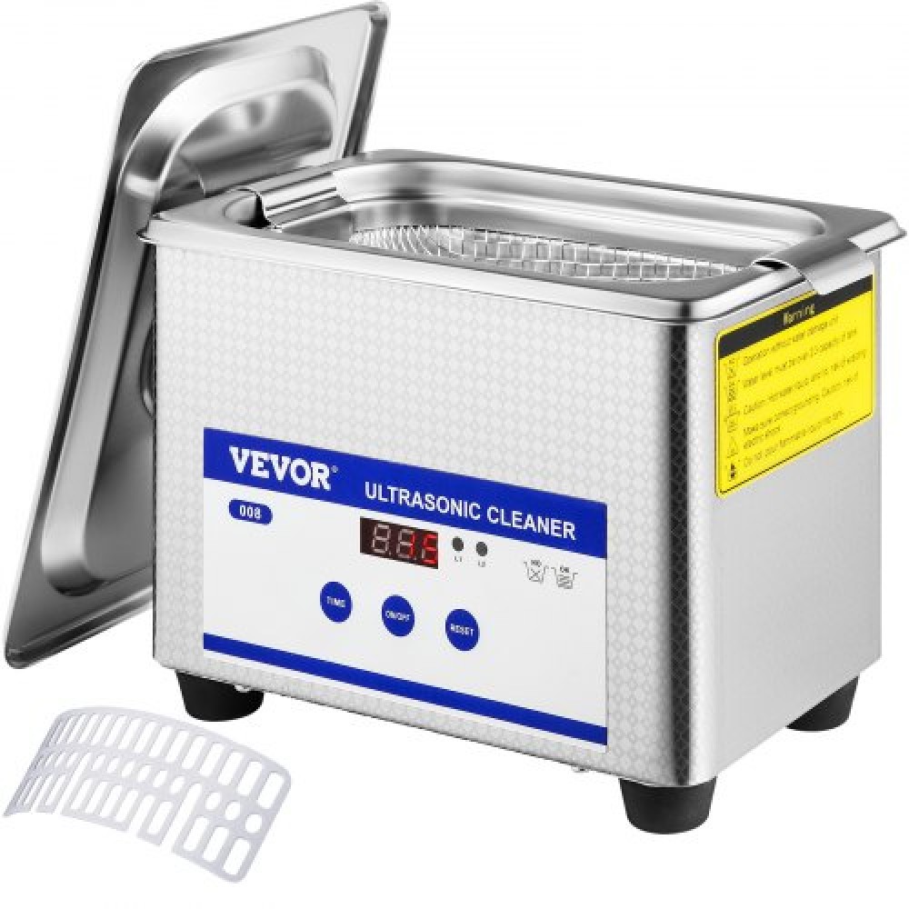 VEVOR 0.8L Ultrasonic Cleaners Ψηφιακός θερμαντήρας χρονοδιακόπτης για καθαρισμό κοσμημάτων Καθαρισμός γυαλιών 35W από ανοξείδωτο χάλυβα για επαγγελματική προσωπική οικιακή χρήση