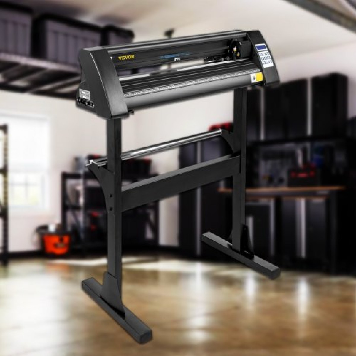 VEVOR Vinyl Cutter 28 Inch Vinyl Cutter Machine 720mm Paper Feed Vinyl Plotter Cutter Machine με στιβαρή βάση δαπέδου για κοπή χαρτιού μαύρο
