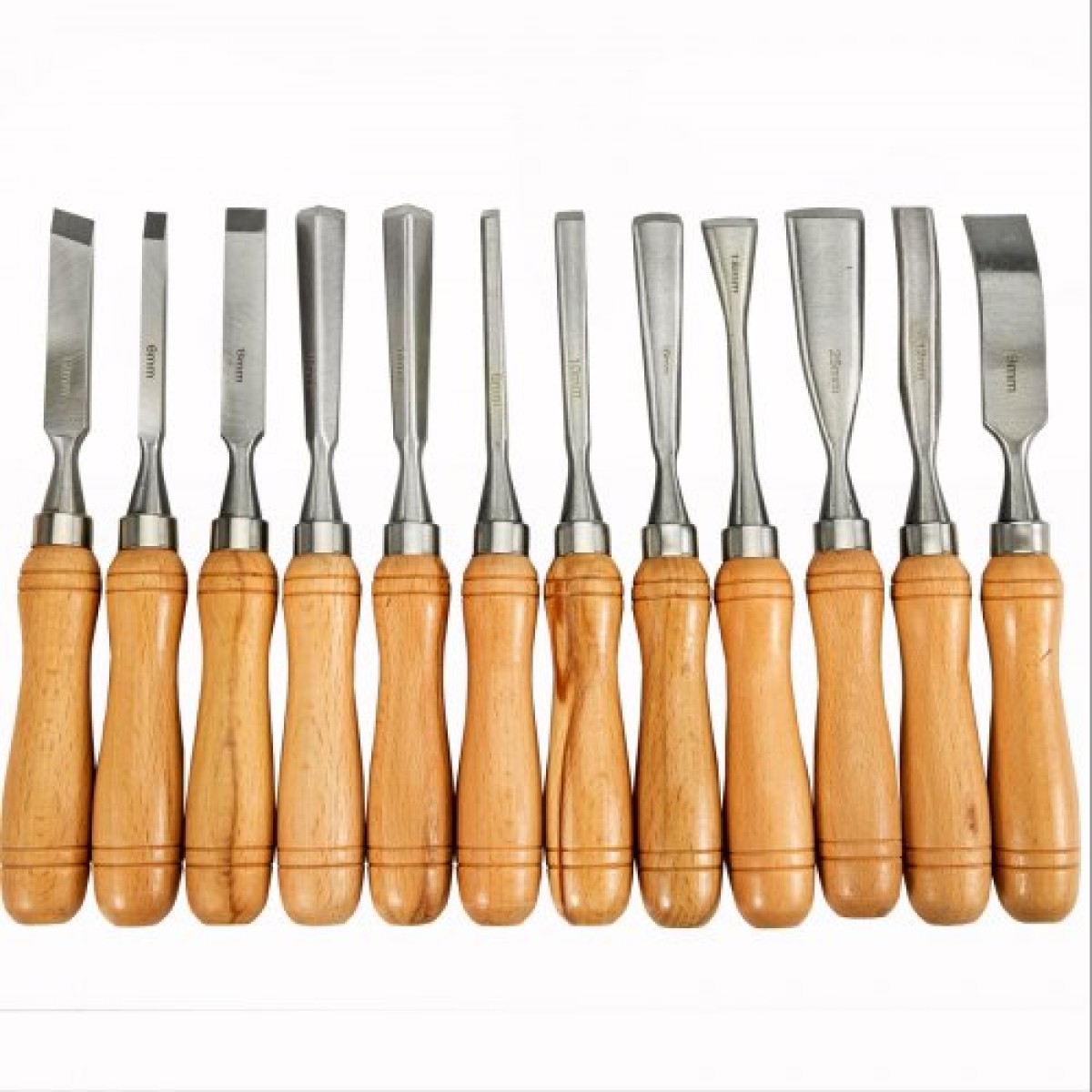 VEVOR Wood Chisel Sets 12pcs Lathe Chisels 3-3/4Inch /95MM Woodworking Chisels 9Inch Wood Lathe Tools Wood Chisels Lathe Tools for Wood Carving Root Carving Furniture Carving Lathes