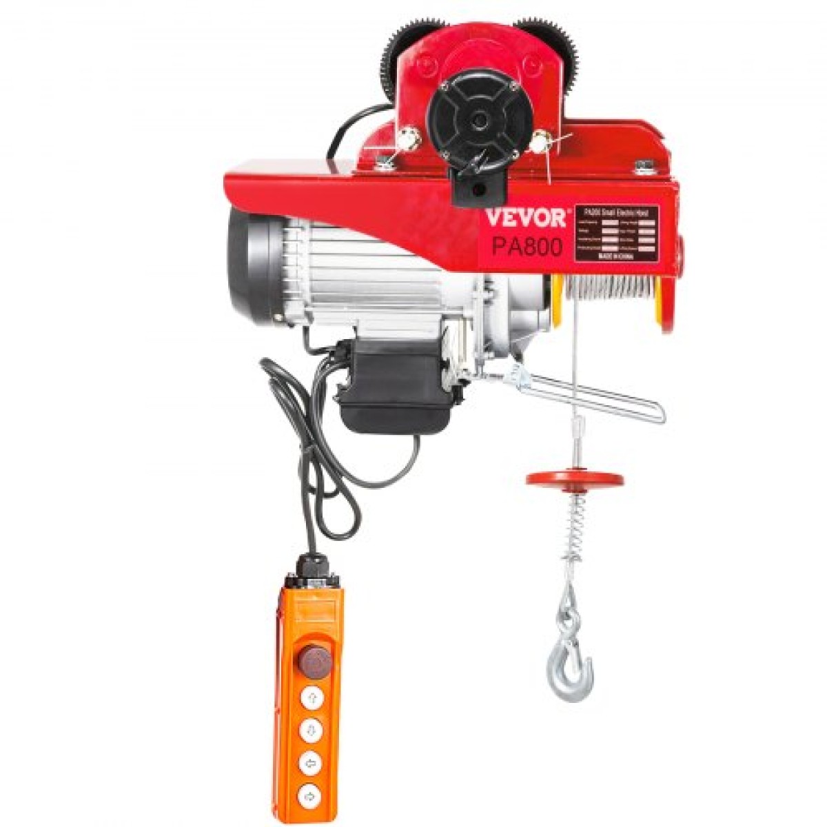 VEVOR 800Kg/1700Lbs Electric Trolley Hoist 1300W Electric Hoist Winch Double 12M/40Ft , Electric Hoist Electric Forklift Steel Holder Pallet Lever Hoist Garage