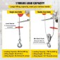 VEVOR 800Kg/1700Lbs Electric Trolley Hoist 1300W Electric Hoist Winch Double 12M/40Ft , Electric Hoist Electric Forklift Steel Holder Pallet Lever Hoist Garage
