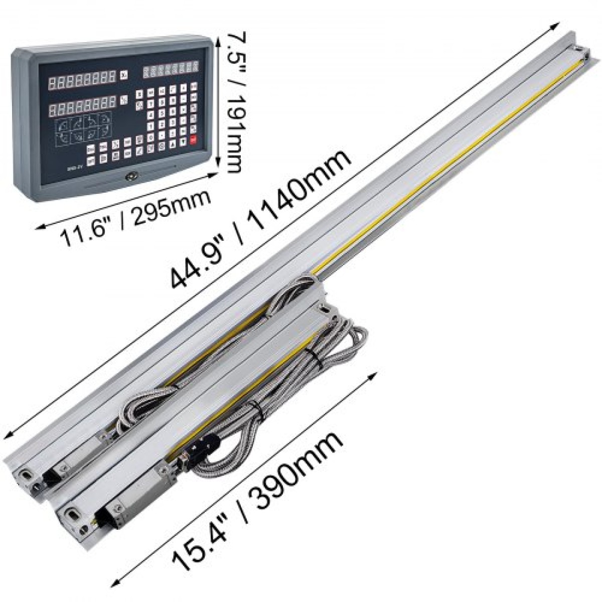 Ψηφιακή ένδειξη VEVOR 2 Axis DRO Display 1000mm and 250mm Travel Length Precision Linear Scale Axis Digital Reading