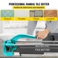 VEVOR 31 Inch/800mm Tile Cutter Double Rails & Brackets Manual Tile Cutter 3/5 in Cap with Precise Laser Manual Tile Cutter Tools for Precision Cutting