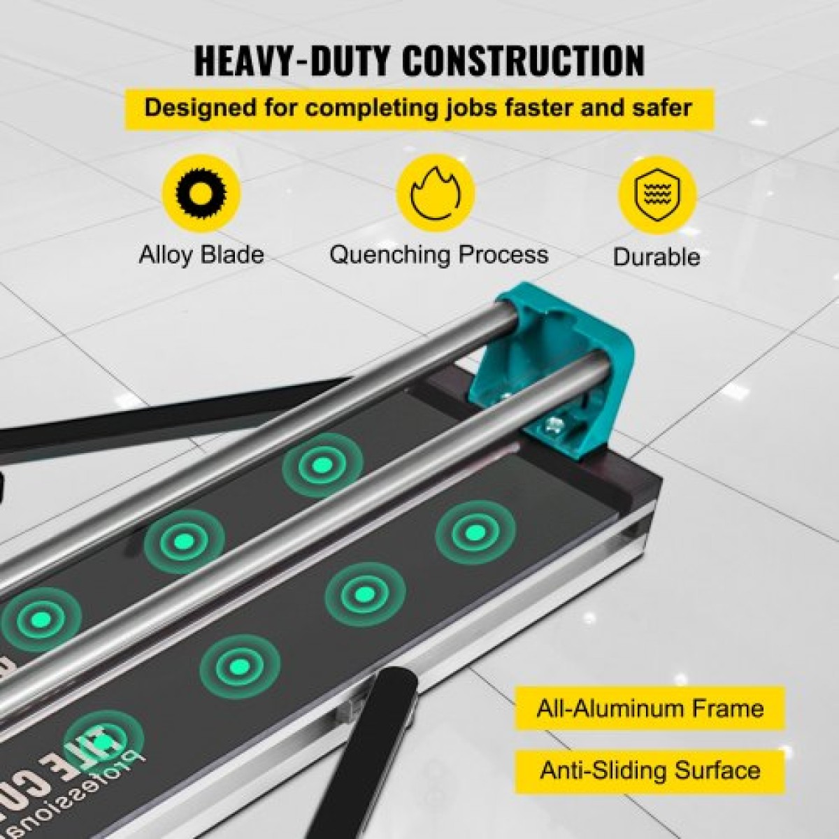VEVOR 31 Inch/800mm Tile Cutter Double Rails & Brackets Manual Tile Cutter 3/5 in Cap with Precise Laser Manual Tile Cutter Tools for Precision Cutting