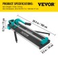 VEVOR 31 Inch/800mm Tile Cutter Double Rails & Brackets Manual Tile Cutter 3/5 in Cap with Precise Laser Manual Tile Cutter Tools for Precision Cutting
