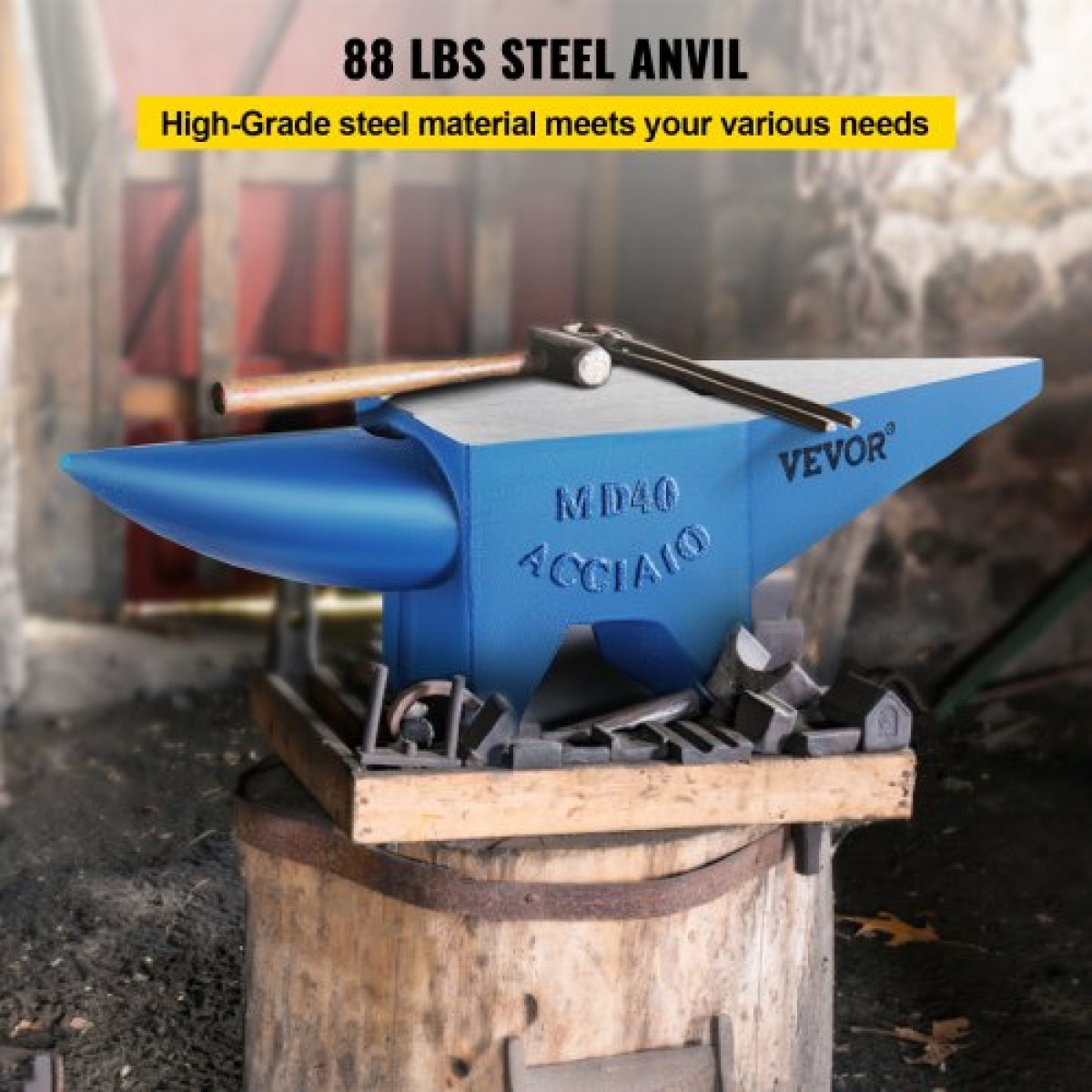 VEVOR Single Horn Anvil 86Lbs Steel Anvil Blacksmith προς πώληση Forge Steel Tools and Equipment Anvil Rugged Blacksmith Jewelers Ανθεκτικό και στιβαρό μεταλλικό εργαλείο εργασίας