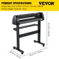 VEVOR Vinyl Cutter Plotter Machine 34" Signmaster Software Sign Making Machine 870mm Paper Feed Vinyl Cutter Plotter with Stand (34" 870mm)