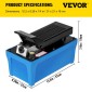VEVOR Air Hydraulic Pump Μονάδα Power Pack 10.000 PSI 1687,8 cm³ Καπάκι βαρέως τύπου ολικής μεταλλικής κατασκευής Air Hydraulic Foot Pump