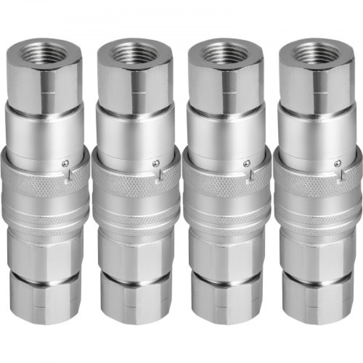VEVOR Hydraulic Quick Connect 1/2 Body with 1/2" NPT Thread Hydraulic Coupler 4 Pairs Hydraulic Coupling Quick Connect 45,5 L/min Hydraulic Quick Coupler (ISO 16028)