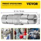 VEVOR Hydraulic Quick Connect 1/2 Body with 1/2" NPT Thread Hydraulic Coupler 4 Pairs Hydraulic Coupling Quick Connect 45,5 L/min Hydraulic Quick Coupler (ISO 16028)