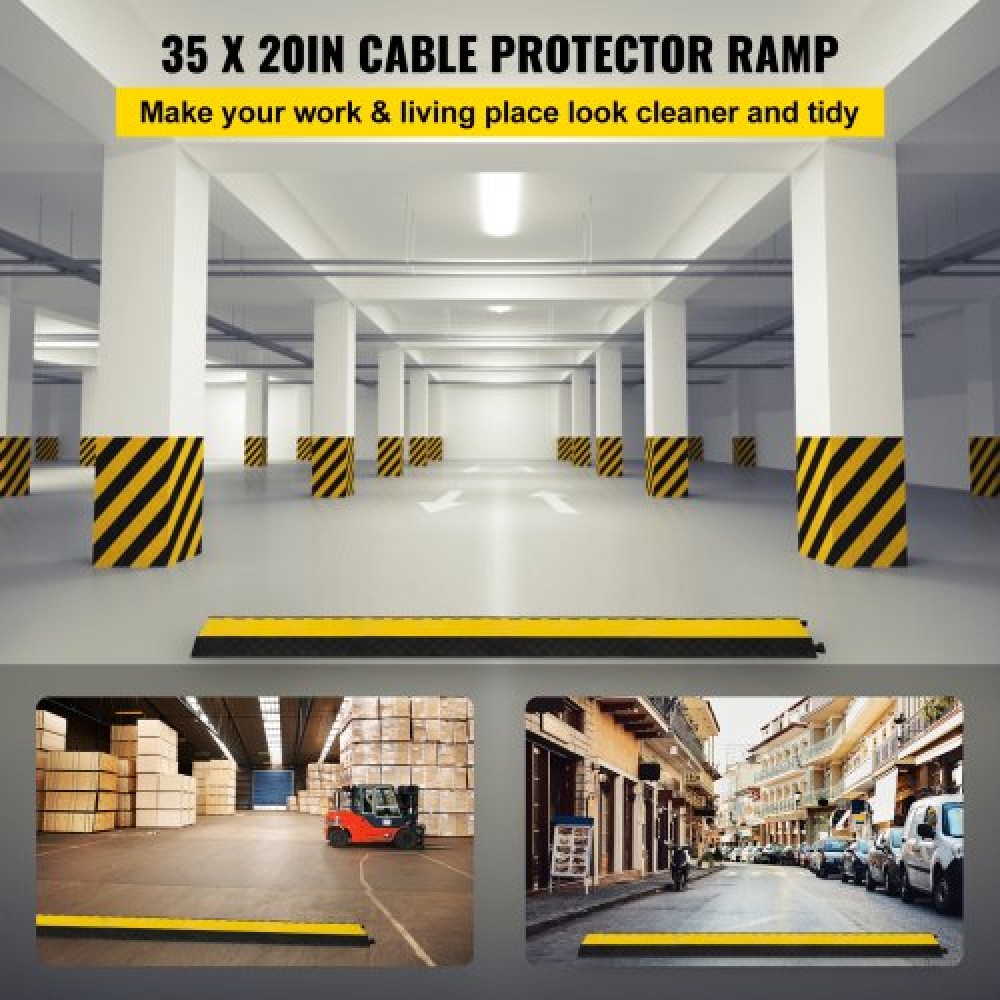 VEVOR 5 Channel Rubber Cable Protectors Extreme Cable Ramps 29937,1 kg Προστατευτικό καλώδιο 5 αυλακώσεων Προστατευτικό καλώδιο Σύρμα ράμπα Driveway Rubber Traffic Speed ​​Bumps 88,9x50,8x5cm