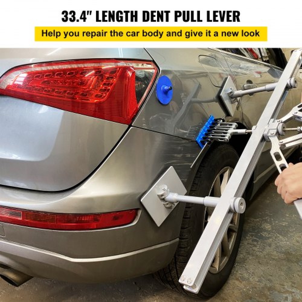 VEVOR Car Dent Puller Kit, 85CM Dent Pull Lever 6 Claw Hook Accessories, Paintless Dent Removal Kit Dent Pull Lever Bar Kit for Auto Body Repair Door Dings and Hail Ζημιές