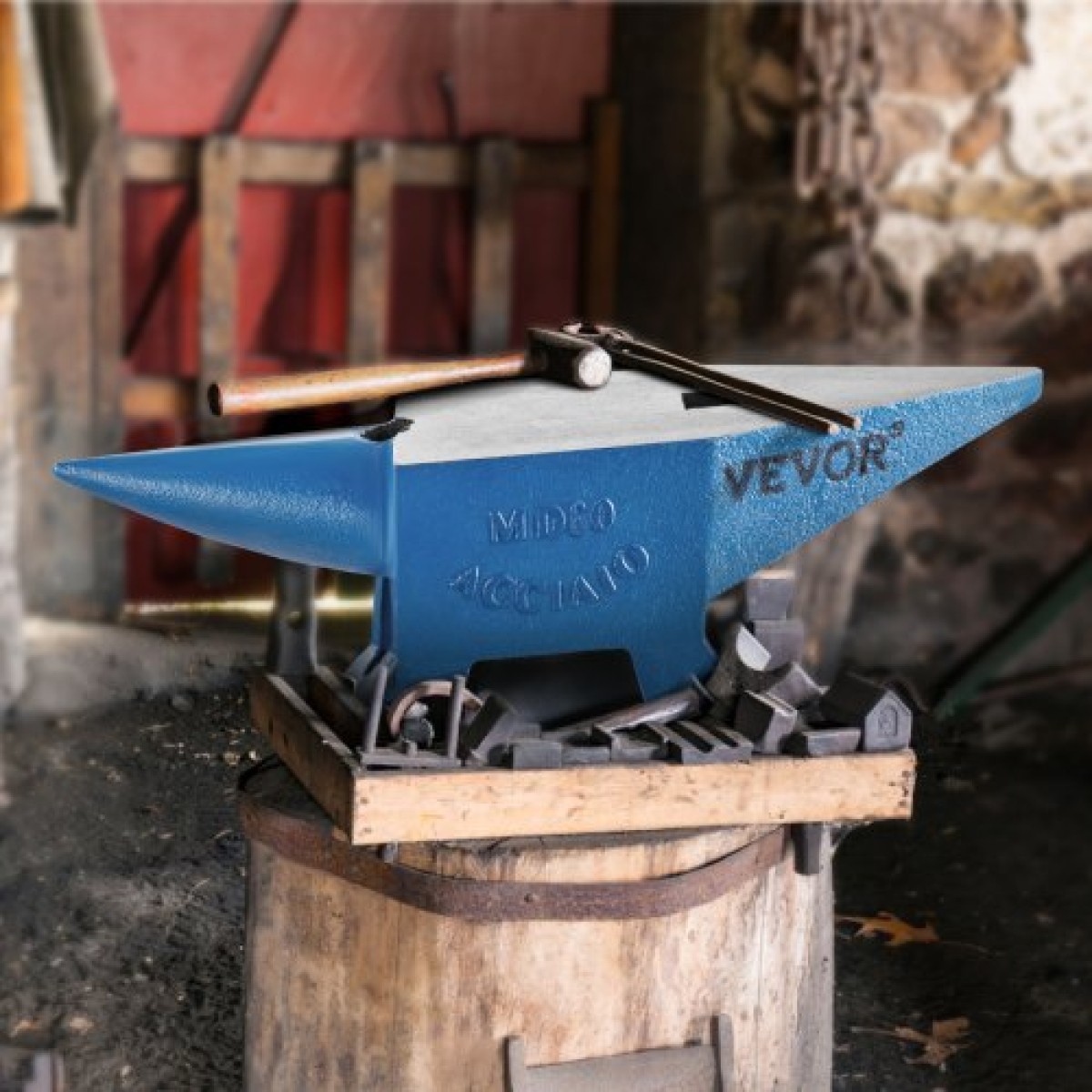 VEVOR Single Horn Anvil 132Lbs χυτό ατσάλινο αμόνι σιδηρουργός προς πώληση Εργαλεία Forge Steel με στρογγυλή και τετράγωνη τρύπα και εξοπλισμός Anvil Rugged Blacksmith Jewelers Ανθεκτικό και στιβαρό μεταλλικό εργαλείο εργασίας