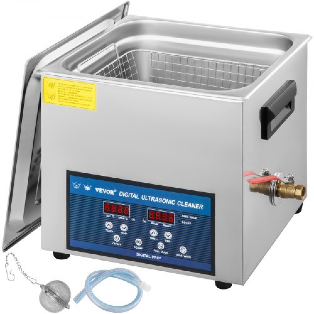 VEVOR 10L Ultrasonic Cleaner Μηχάνημα καθαρισμού υπερήχων διπλής συχνότητας με θερμαντήρα Καθαριστικό κοσμημάτων για ανταλλακτικά Κοσμήματα δαχτυλίδι γυαλιών οδοντοστοιχίας Record Circuit Board 28/40KHz