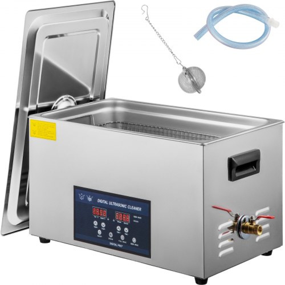 VEVOR 30L Ultrasonic Cleaner Μηχάνημα καθαρισμού υπερήχων διπλής συχνότητας με θερμαντήρα Καθαριστικό κοσμημάτων για ανταλλακτικά Κοσμήματα Δαχτυλίδι γυαλιών Οδοντοστοιχία Πίνακα κυκλώματος εγγραφής 28/40KHz