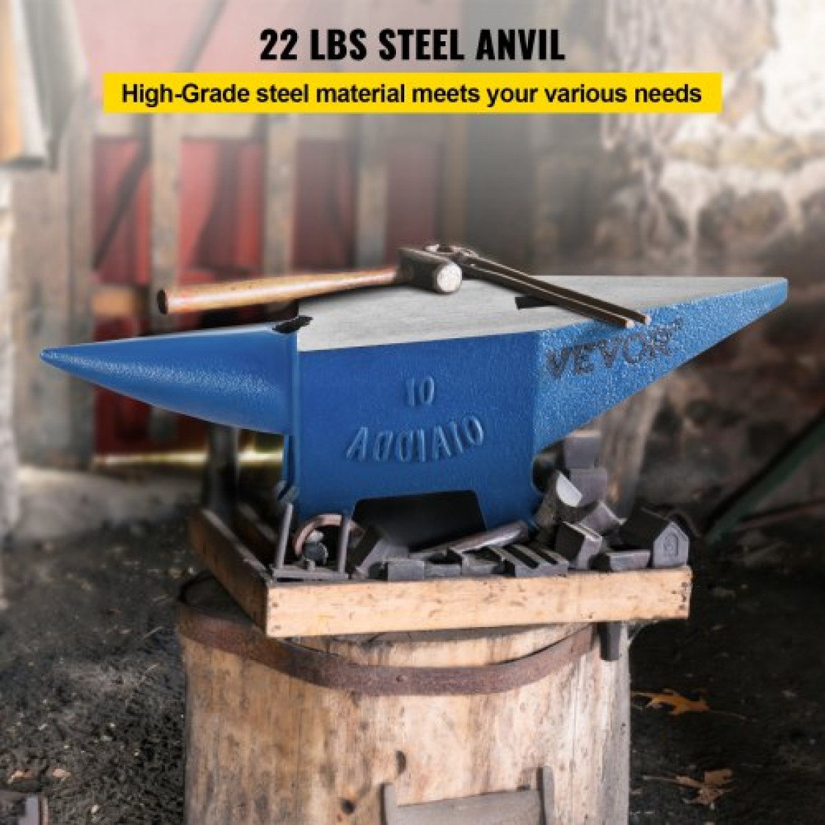 VEVOR Single Horn Anvil 22Lbs Steel Anvil Blacksmith προς πώληση Forge Steel Tools with Round and Square The and Equipment Anvil Rugged Blacksmith Jewelers Durable and Robust Metalsmith Tool