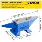 VEVOR Single Horn Anvil 22Lbs Steel Anvil Blacksmith προς πώληση Forge Steel Tools with Round and Square The and Equipment Anvil Rugged Blacksmith Jewelers Durable and Robust Metalsmith Tool