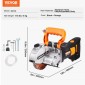 VEVOR Electric Wall Chaser, Μηχάνημα κοπής Wall Groove 133mm, Groove Cutting Machine Depth 42mm, Wall Slots Machine 2500W, Wall Cutting Machine with Water Pump